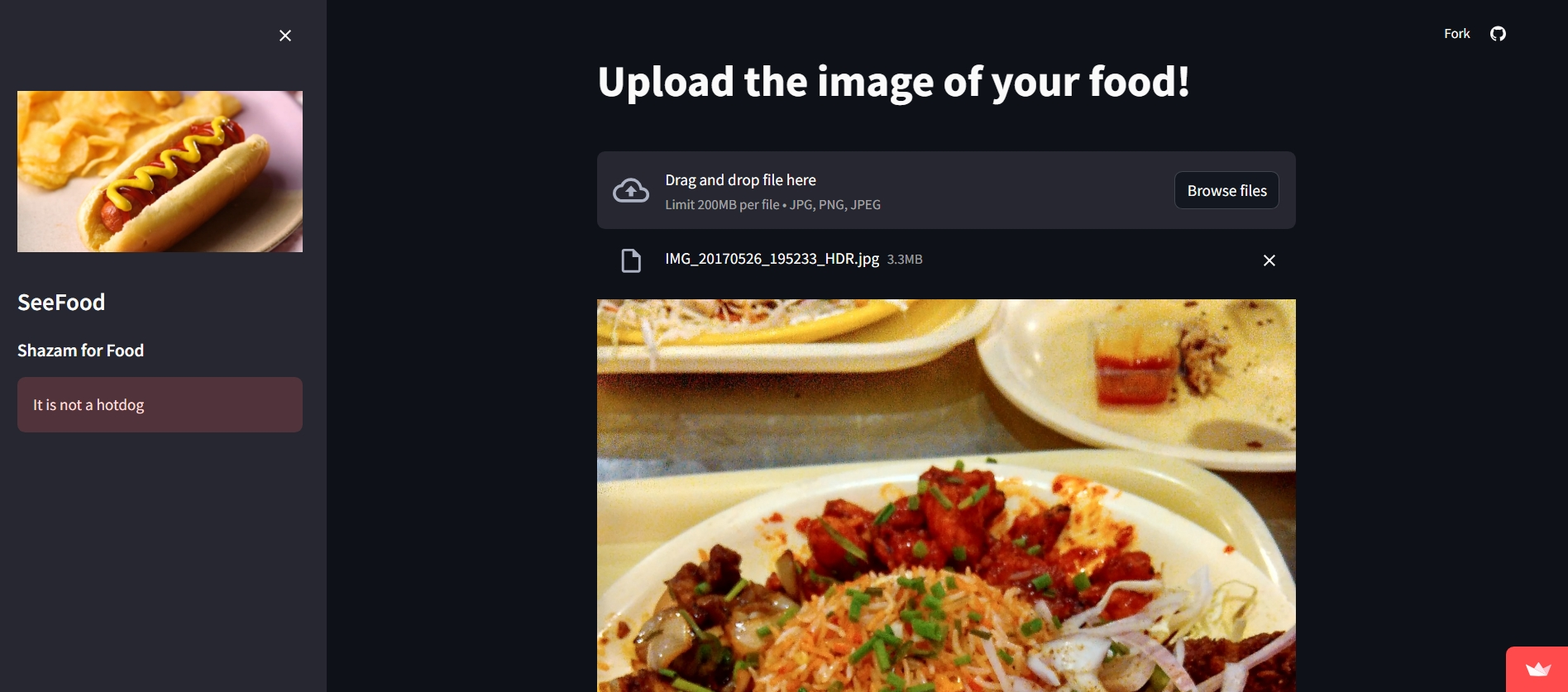 Web app using Streamlit